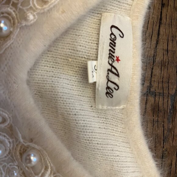 Connie A Lee Pearl Angora Sweater Size S/M - Picture 3 of 3